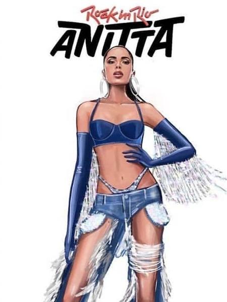 Anitta tem quatro looks à disposição para show que fará no RiR. - Reprodução