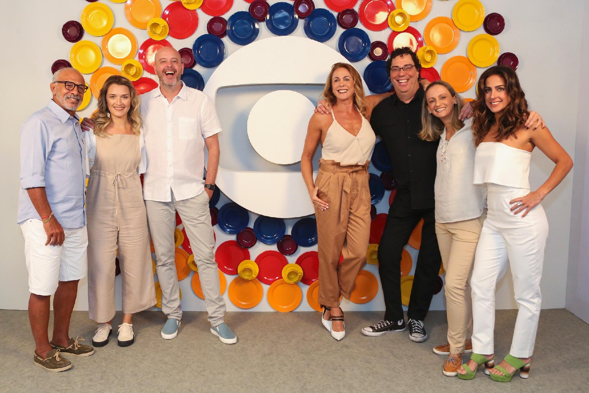 Junior, Ana Thais, Alex Escobar, Hortência, Casagrande, Fabi Alvim e Carol Barcellos - Globo/Reginaldo Teixeira