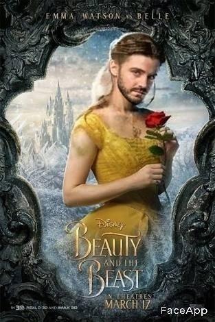 Emma Watson ficou um gato na versão masculina do pôster de "A Bela e a Fera" - Divulgação