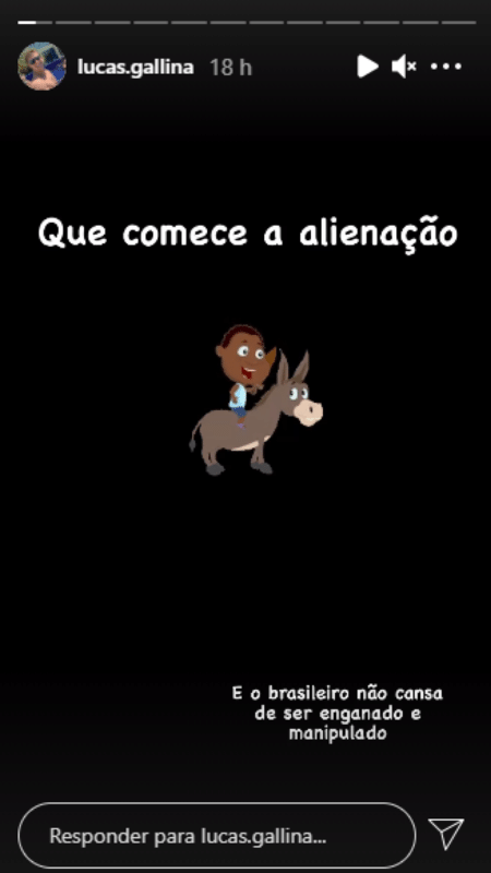 Story Lucas Gallina - Reprodução/Instagram - Reprodução/Instagram