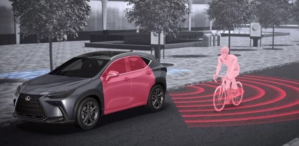 Novidade da Lexus avisa ocupante de ciclista em ponto cego