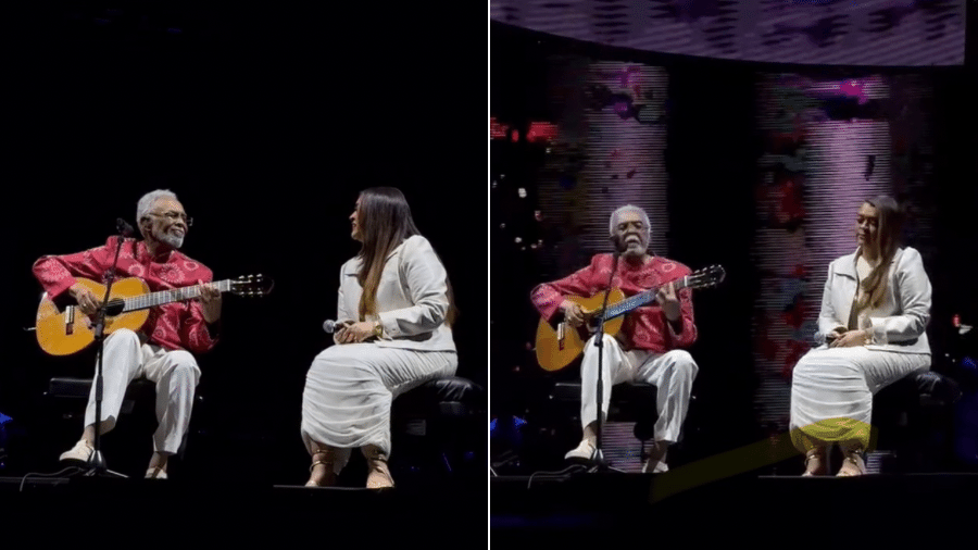 Preta Gil fez uma participação especial no show do seu pai, Gilberto Gil Preta Gil fez uma participação especial no show do seu pai, Gilberto Gil