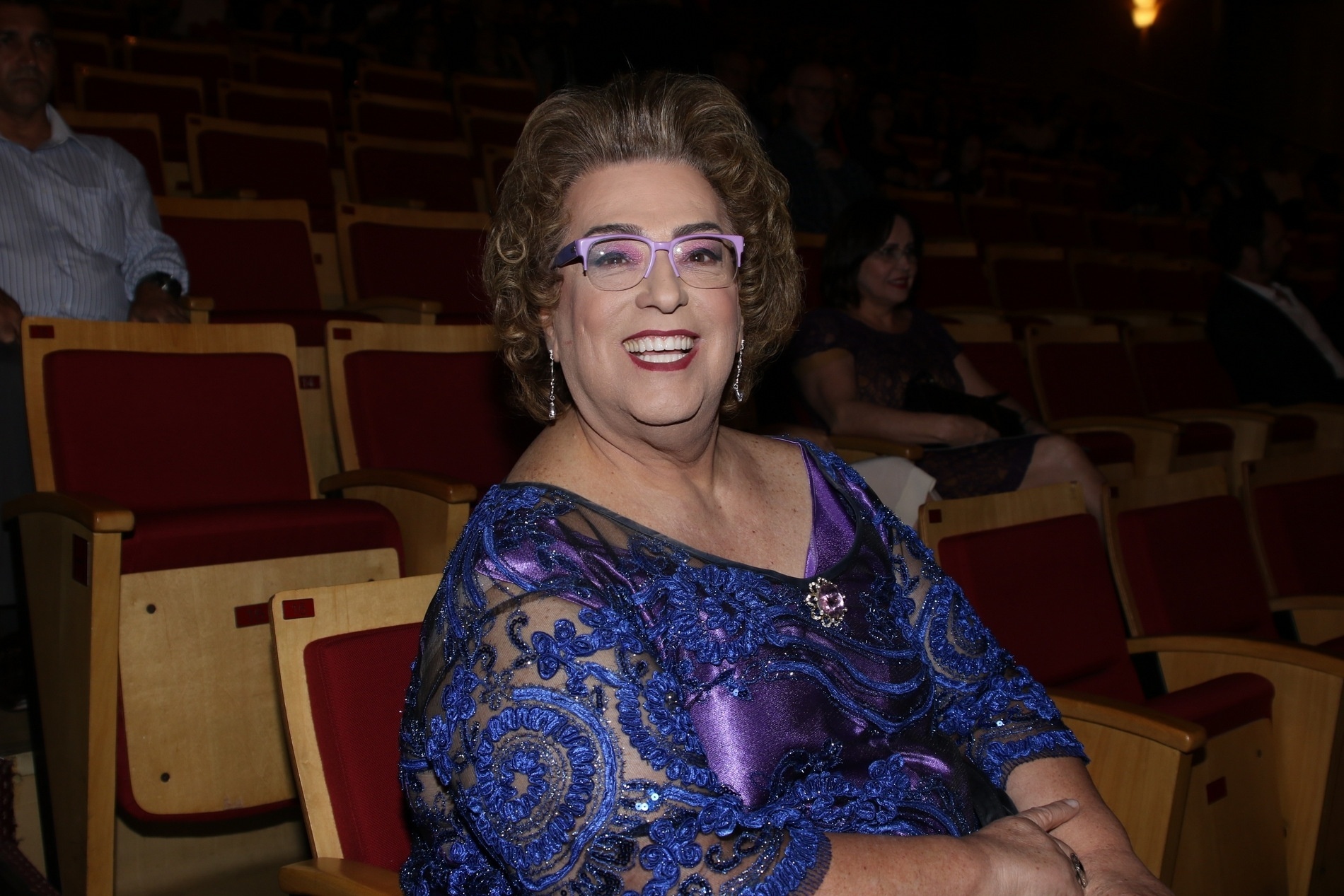 15.mar.2016- Mamma Bruschetta prestigia premiação da Associação Paulista de Críticos de Arte (APCA) no Teatro Paulo Autran do Sesc Pinheiros de São Paulo - Thiago Duran/AGNews