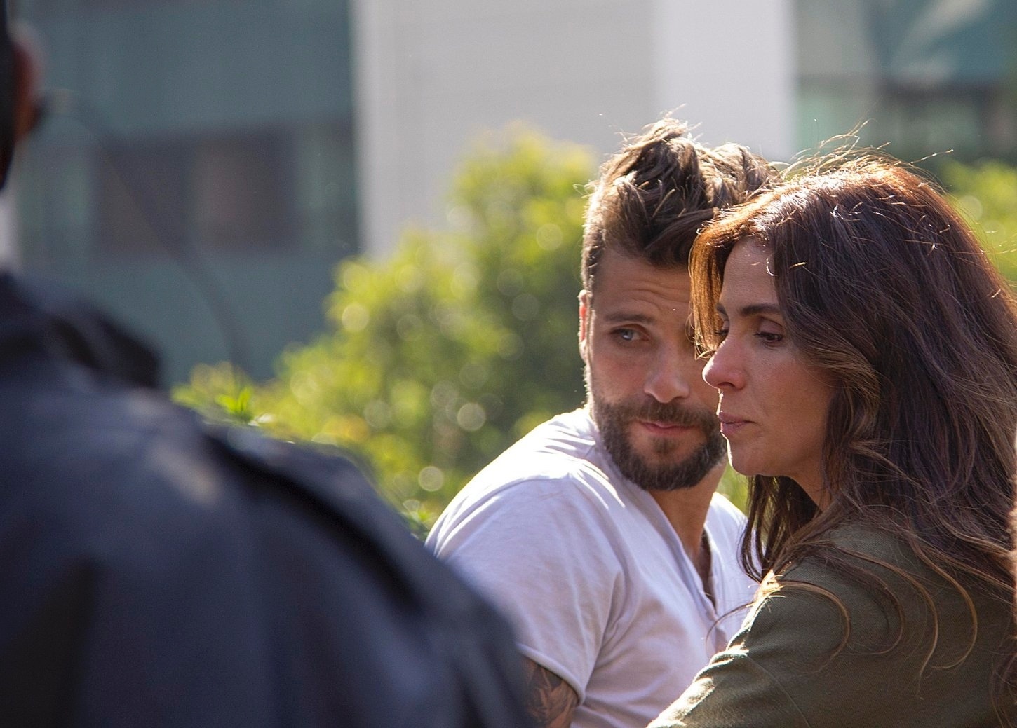 25.jun.2016 - Giovanna Antonelli grava com Bruno Gagliasso a novela "Sol Nascente", no centro de São Paulo - Adailton Damasceno/BPP/AgNews