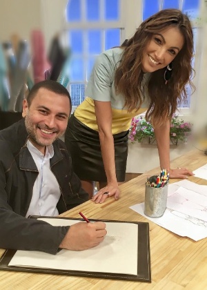 Patrícia Poeta grava o reality show "Caixa de Costura" com o estilista André Lima - Reprodução/Instagram/patriciapoeta