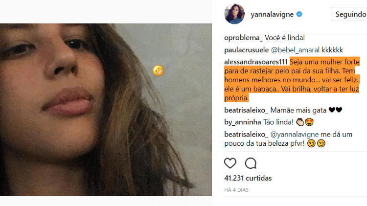 Seguidora critica relação de Yanna Lavigne e Bruno Gissoni - Reprodução/Instagram - Reprodução/Instagram