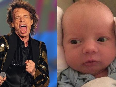 Mick Jagger e o filho caçula, Deveraux - Junior Lago/Reprodução/Montagem