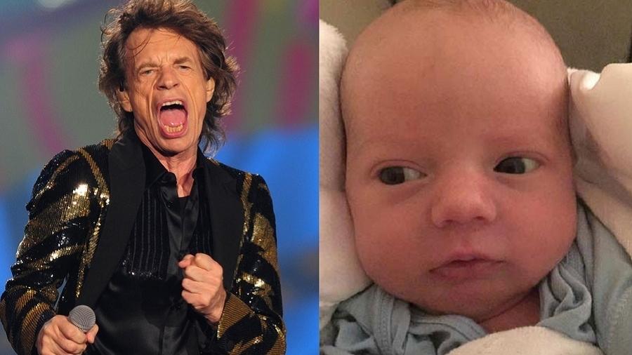 Mick Jagger e o filho caçula, Deveraux - Junior Lago/Reprodução/Montagem