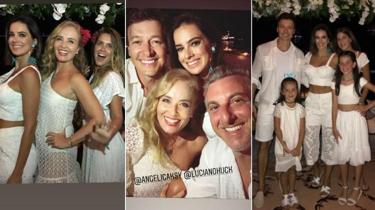 Luciano Huck e Angélica passaram a virada com Carolina Dieckmann e o casal Rodrigo Faro e Vera Viel - Reprodução/Instagram - Reprodução/Instagram