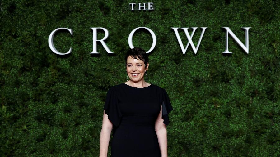 Atriz Olivia Colman durante evento da série The Crown - Peter Nicholls/Reuters