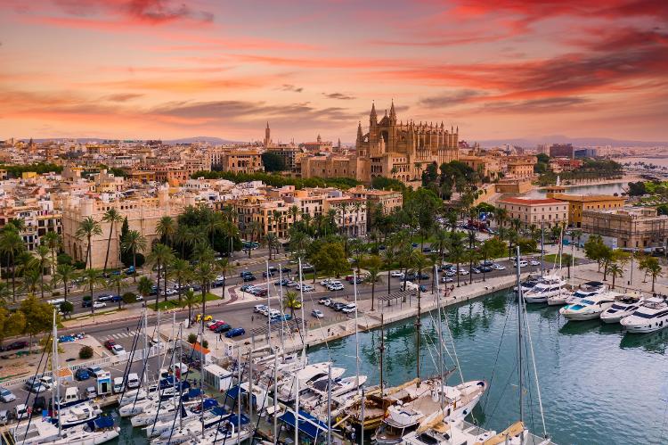 Vista de Palma, na ilha de Maiorca, na Espanha