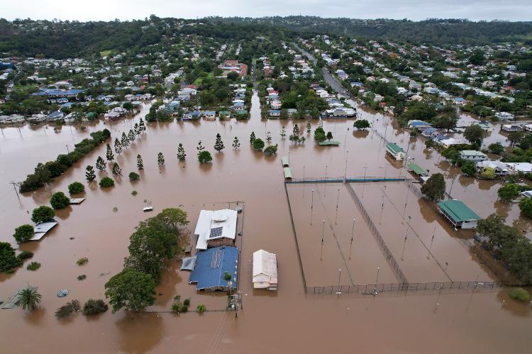Lismore, Austrália, na enchente de 2022