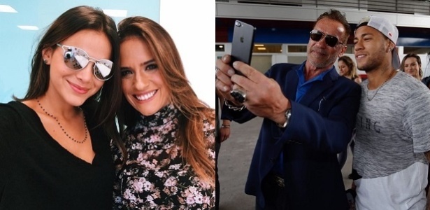 Bruna Marquezine e Neymar publicaram fotos usando o mesmo colar: para os fãs, é sinal de que o ex-casal está junto novamente - Montagem sobre fotos de divulgação