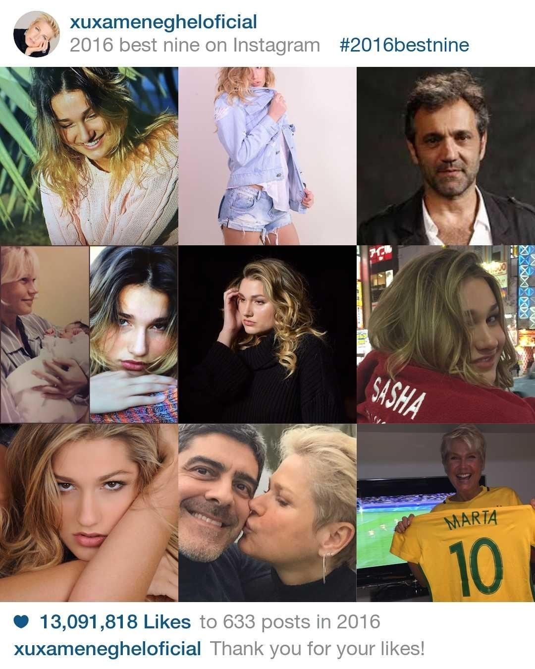 As fotos mais curtidas do Instagram de Xuxa em 2016 - Reprodução/Instagram/2016bestnine
