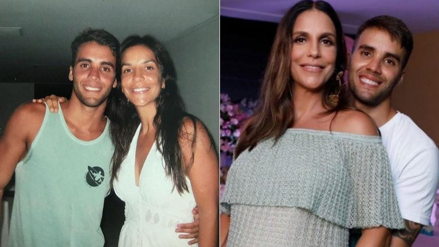Daniel Cady e Ivete Sangalo no início do relacionamento, à esquerda, e em foto mais recente, quando ela ainda estava grávida das gêmeas em dezembro de 2017 - Reprodução/Instagram