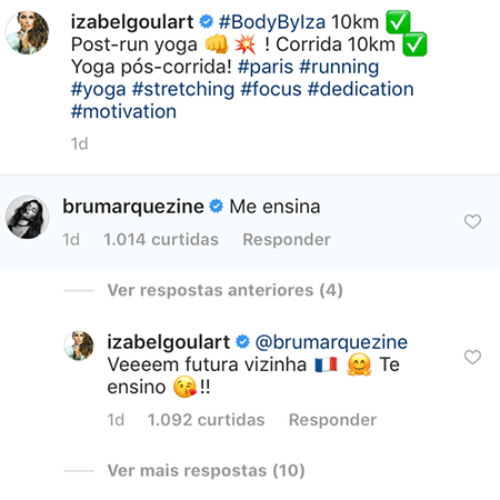 Izabel Goulart chama Bruna Marquezine de "futura vizinha"  - Reprodução/Instagram  - Reprodução/Instagram 