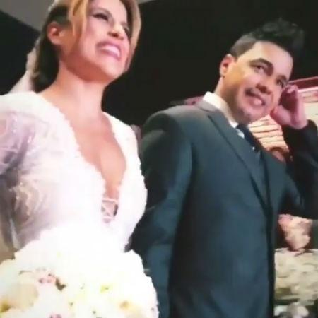 Zezé Di Camargo se emociona ao entrar com a filha Camilla no casamento - Reprodução/Instagram - Reprodução/Instagram