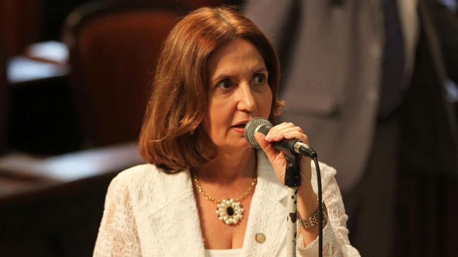 Delegada Martha Rocha (PDT) candidata a Prefeitura do Rio de Janeiro, em discurso em 2018 na Assembléia Legislativa Fluminense - Reprodução