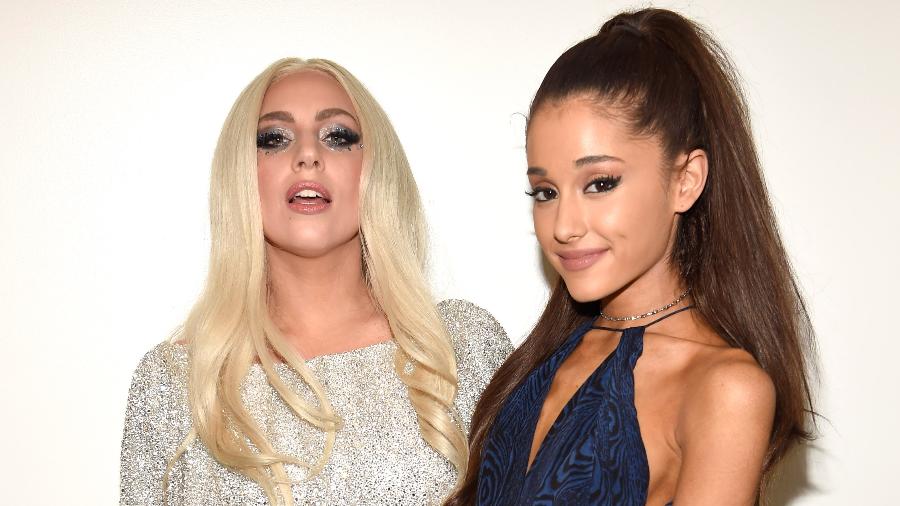10.02.2015 - Lady Gaga e Ariana Grande em tributo a Stevie Wonder em Los Angeles (EUA) - Kevin Mazur/WireImage