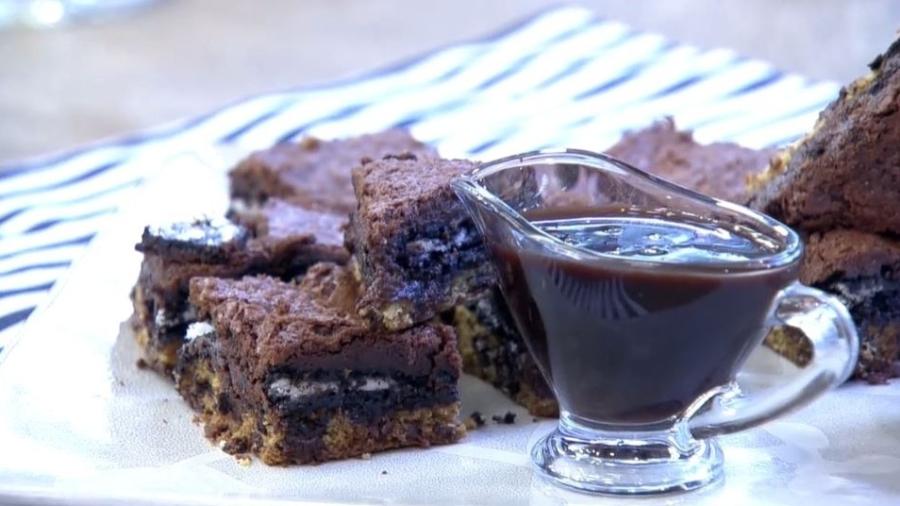 Bolo brownie com cookie foi a receita feita hoje pela Ana Maria Braga no "Encontro" - Reprodução/TV Globo