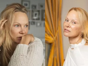 Pamela Anderson vive era sem maquiagem em dispensa equipe de estilo