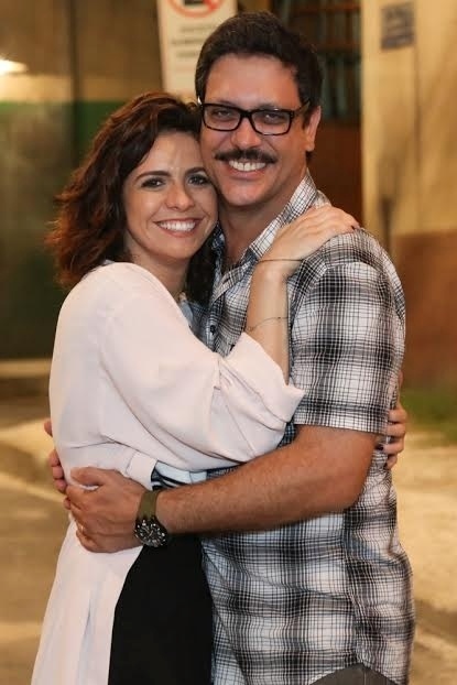30.mar.2015 - Renata Gaspar e Lúcio Mauro Filho no lançamento da segunda temporada da série "Chapa Quente" - Roberto Filho /Brazil News