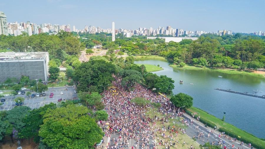 Imagem aérea do Monobloco no Ibirapuera, em São Paulo - Marcos Camargo/UOL