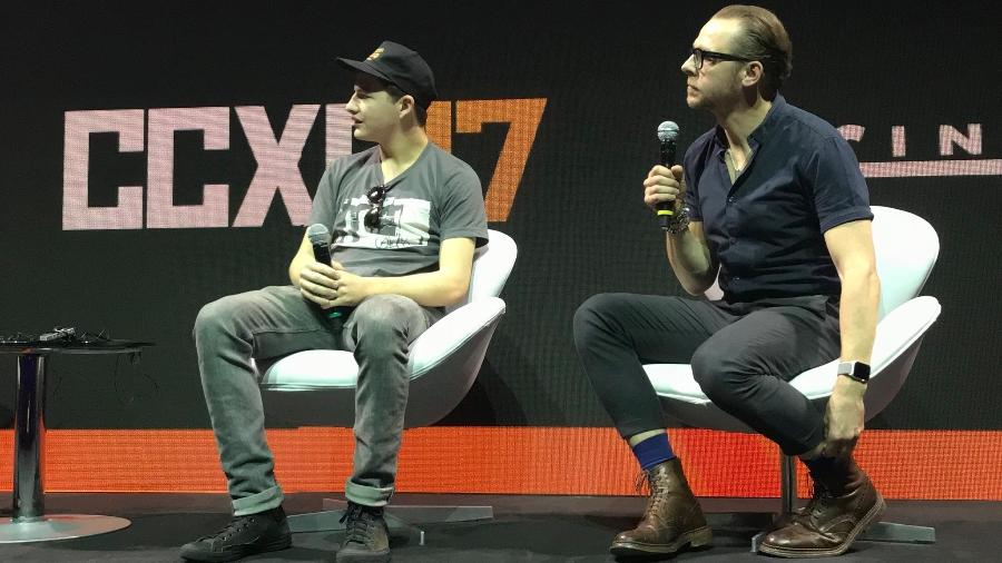 Tye Sheridan e Simon Pegg apresentam o filme "Jogador Nº 1" na CCXP 2017 - Reprodução/CCXP