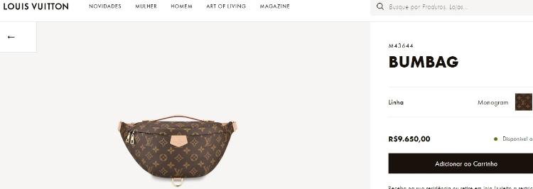 Bumbag Louis Vuitton - Reprodução/Louis Vuitton - Reprodução/Louis Vuitton
