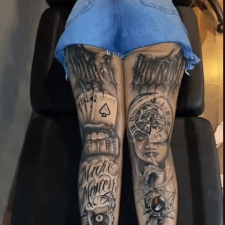 Tatuagens das pernas de Andressa Urach