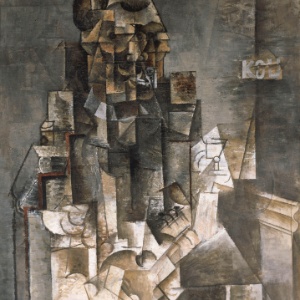 Homme à la guitare, Paris, automne 1911, Pablo Picasso. Óleo sobre tela, 154 x 77,5 cm, Musée national Picasso-Paris - RMN-Grand Palais (Musée national Picasso-Paris) / Ojéda René-Gabriel © Succession Picasso, 2015 © Succession Pablo Picasso / AUTVIS, Brasil, 2016