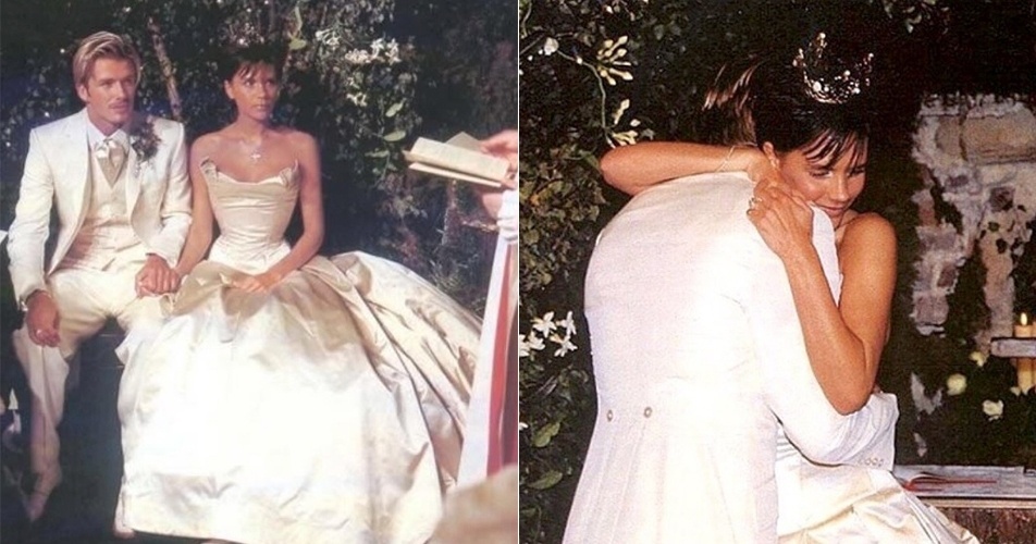 4.jul.2016-  David e Victoria Beckham comemoram 17 anos de casados nesta segunda-feira (4). Em seus perfis no Instagram, o casal postou fotos do dia em trocaram os votos - Reprodução/Instagram/victoriabeckham/davidbeckham