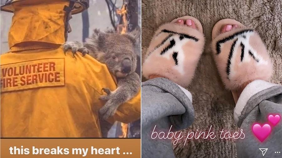 Foto de Kylie Jenner sobre mortes de animais gerou controvérsia após ela mostrar um chinelo feito com pele de mamífero - Reprodução/Instagram