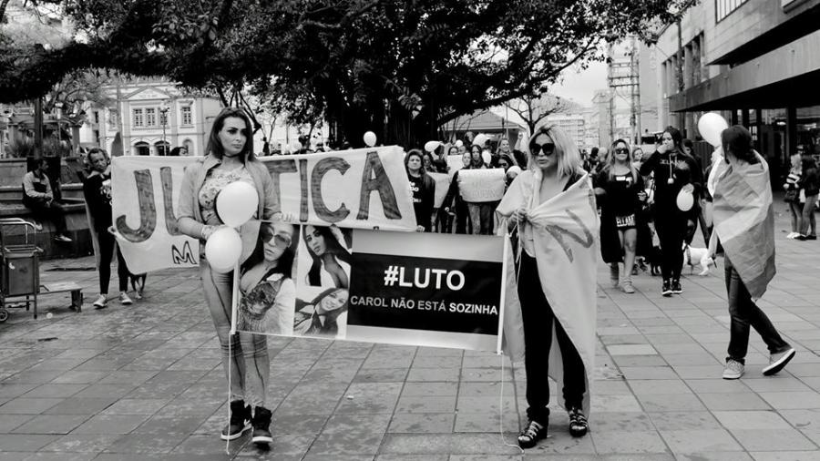 Manifestação em memória da trans Carol, morta no RS, em janeiro de 2020 - Reprodução/Dartanhan Figueiredo