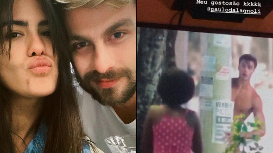 Antonia Morais assiste ao namorado Paulo Dalagnoli nu em "Totalmente Demais" - Reprodução/Instagram