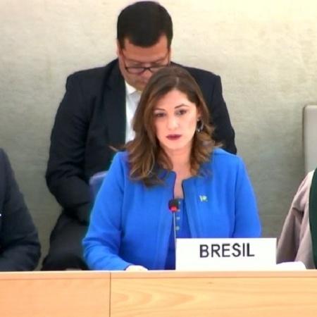 Ministra Cristiane Britto em evento da ONU em Genebra: comitiva brasileira é a favor de revogação de direitos já conquistados - Divulgação/ONU