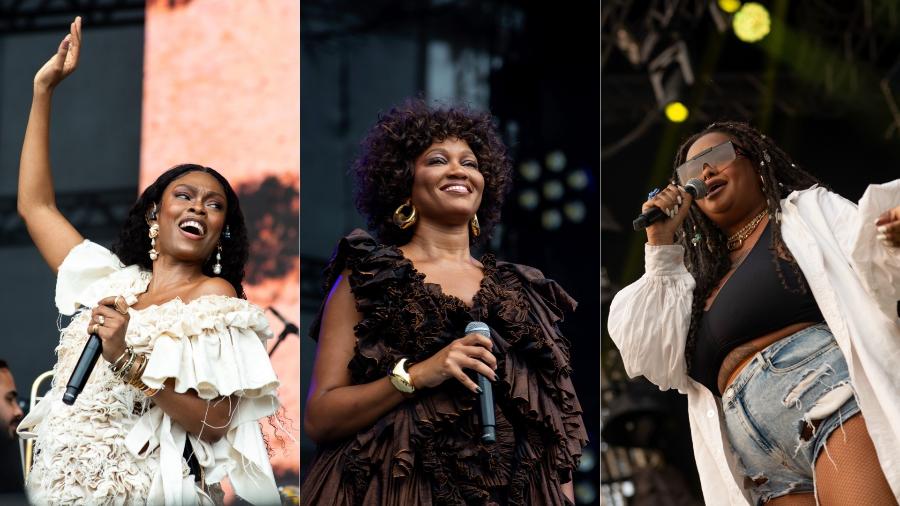 Xênia França, Luedji Luna e Tássia Reis, que se apresentam juntas no dia 20, o chamado 'Dia Delas' no Rock in Rio 2024