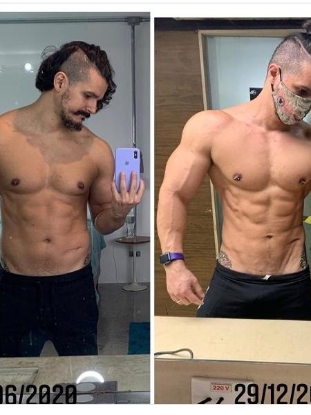 Bruno Lopes mostrou o "antes e depois" nas redes sociais - Reprodução/Instagram