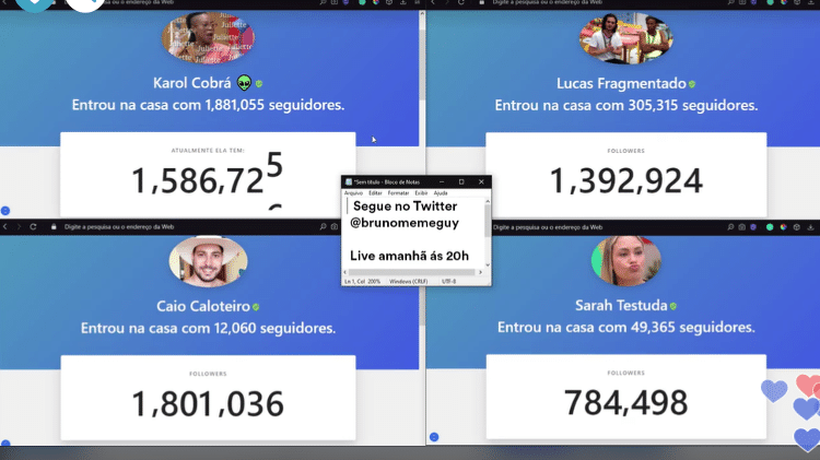 BBB 21: Live mostra Karol Conká perdendo seguidores