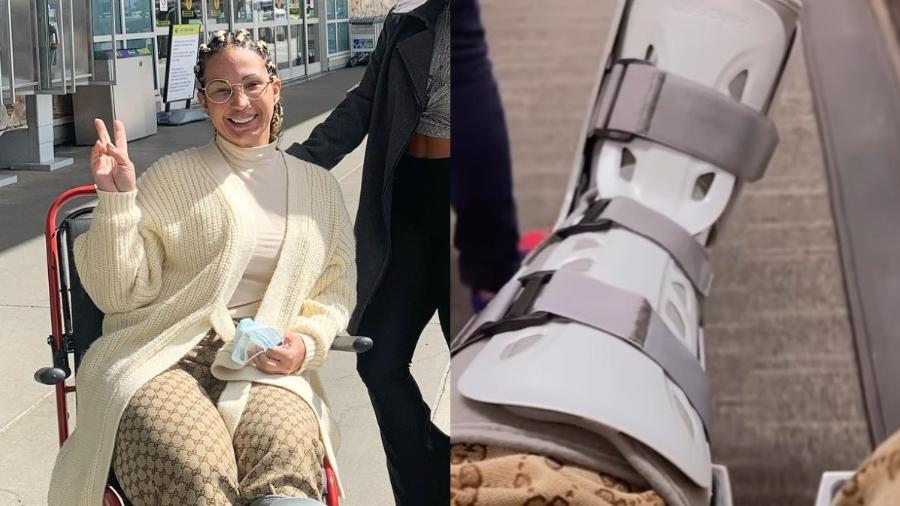 Valesca Popozuda torce o tornozelo durante show no Canadá - Reprodução/Instagram