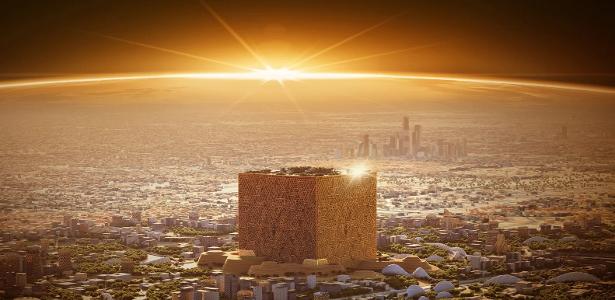 Projeto na Arábia chama atenção com edifício em formato de 'cubo perfeito'