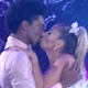 Adriana Galisteu beija o dançarino Marcus Lobo durante a apresentação na "Dança dos Famosos" do "Domingão do Faustão" - Reprodução/Globo