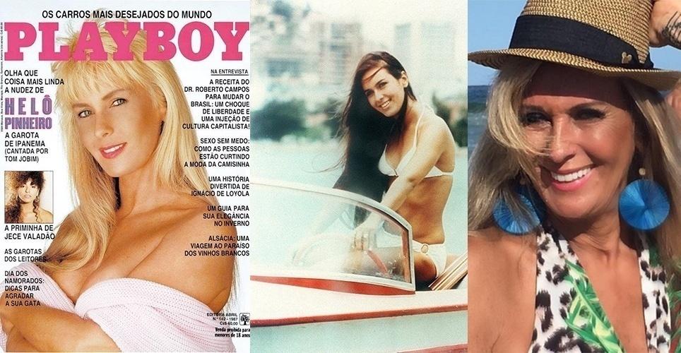 Em maio de 87, Helô Pinheiro, a Garota de Ipanema" posou nua para a "Playboy". A loira apareceu comportada na capa aos 41 anos. "Olha que coisa mais linda a nudez de Helô Pinheiro", dizia a capa da revista - Reproduçao/Playboy e Reprodução Instagram