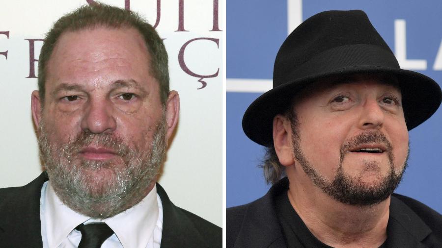 Harvey Weinstein (esq) e James Toback, acusados de assédio sexual em Hollywood - AFP
