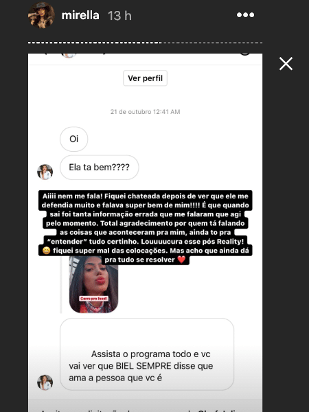 A Fazenda 2020: Mirella diz que se arrepende de ter falado mal de Biel - Reprodução/Instagram - Reprodução/Instagram