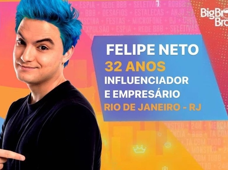 Felipe Neto brinca e anuncia 'participação' no "BBB 21": 'Nos vemos lá'