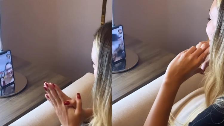 BBB 21: Sarah faz chamada de vídeo com família de Gilberto - Reprodução/Instagram - Reprodução/Instagram