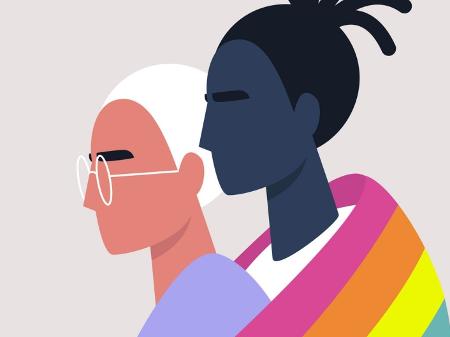 Desenho de casal LGBT - Getty Images