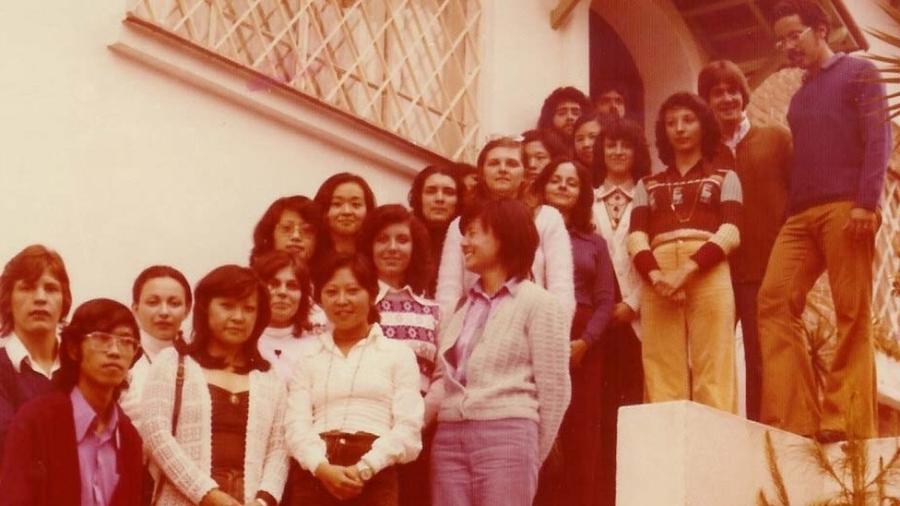 Primeira turma de formados no curso de Ciência da Computação do IME/USP, em 1974, na qual as mulheres eram a maioria - IME/USP
