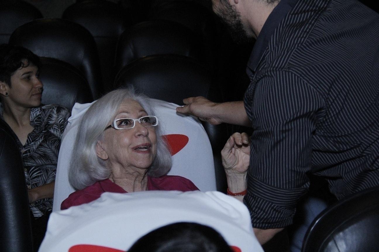 Fernanda Montenegro assistiu a sessão especial do filme ao lado de Vinicius de Oliveira. - Wallace Barbosa/AgNews